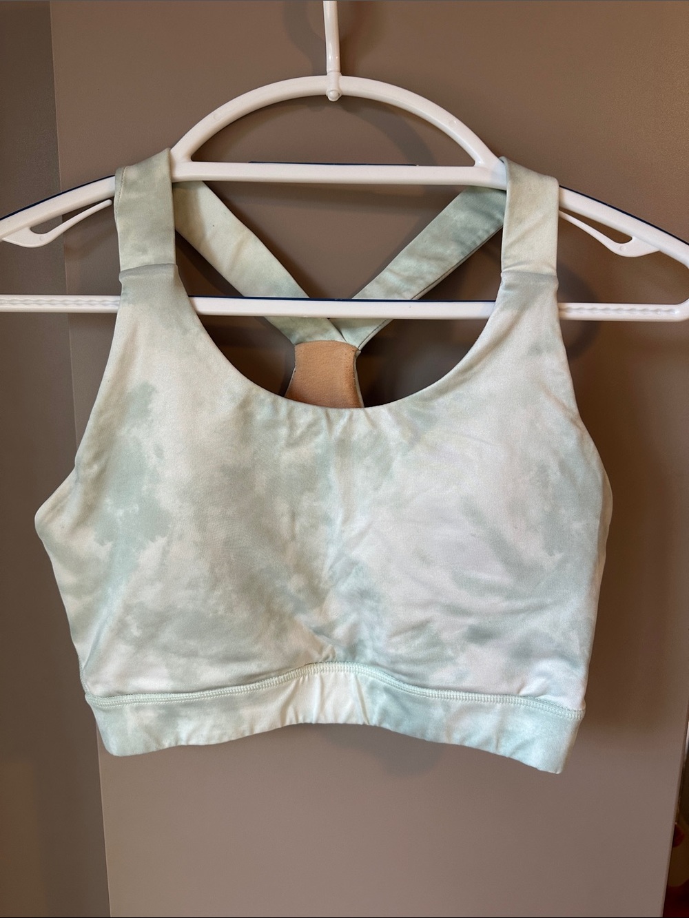 Mondetta Light Mint Tie-Dye Cross-Back Sports Bra